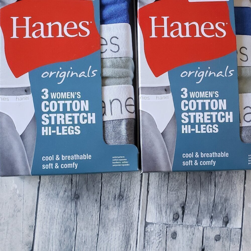 NWT – Hanes Originals Cool Stretch Hi-Leg Panty - 3 Pack – size L (7) (set of 2)